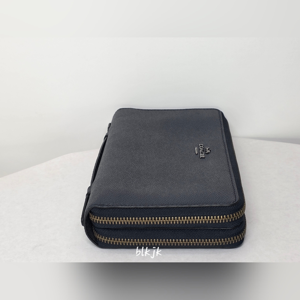Coach Crossgrain Double Zip Travel Wallet *Blue* NWOT - Picture 5 of 16